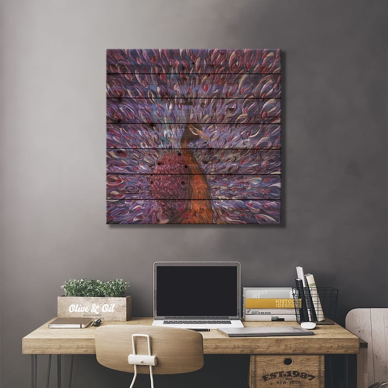 Peacock XXIII Print On Wood by Willson Lau - Multi-Color