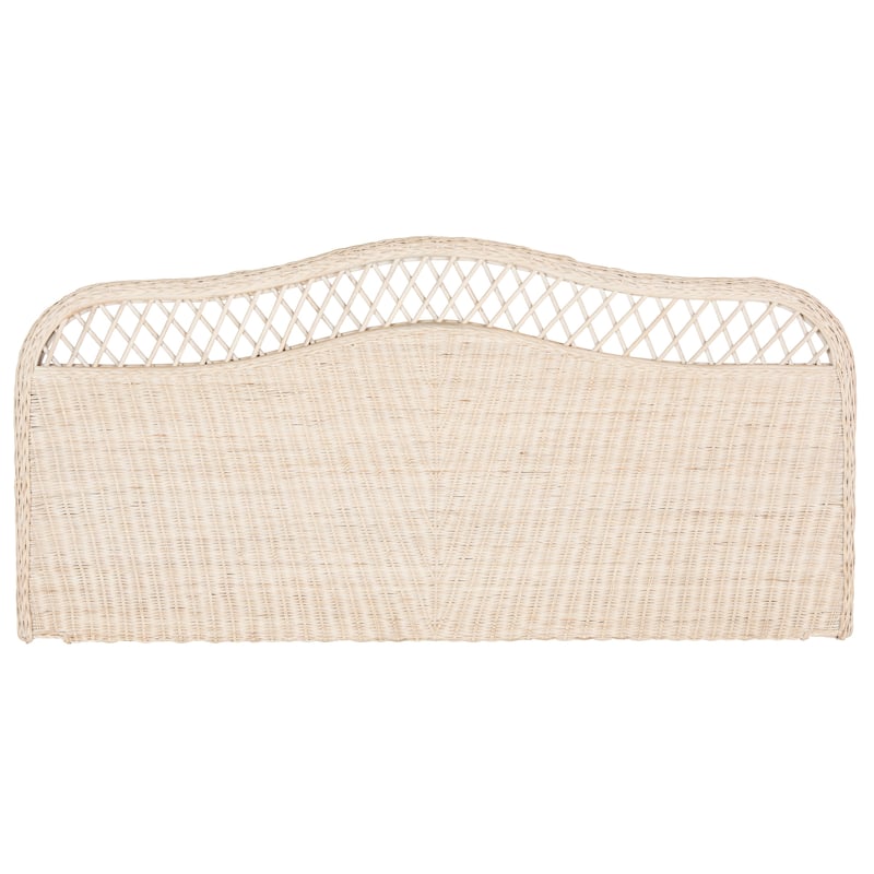 SAFAVIEH Masja White Washed Rattan Headboard (Full) - White/Rattan - Queen