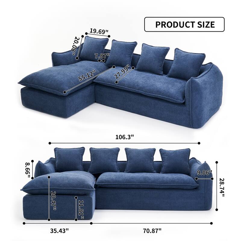L-Shaped Modular Sofa with Deep Seats and Plush Pillows for Ultimate Comfort