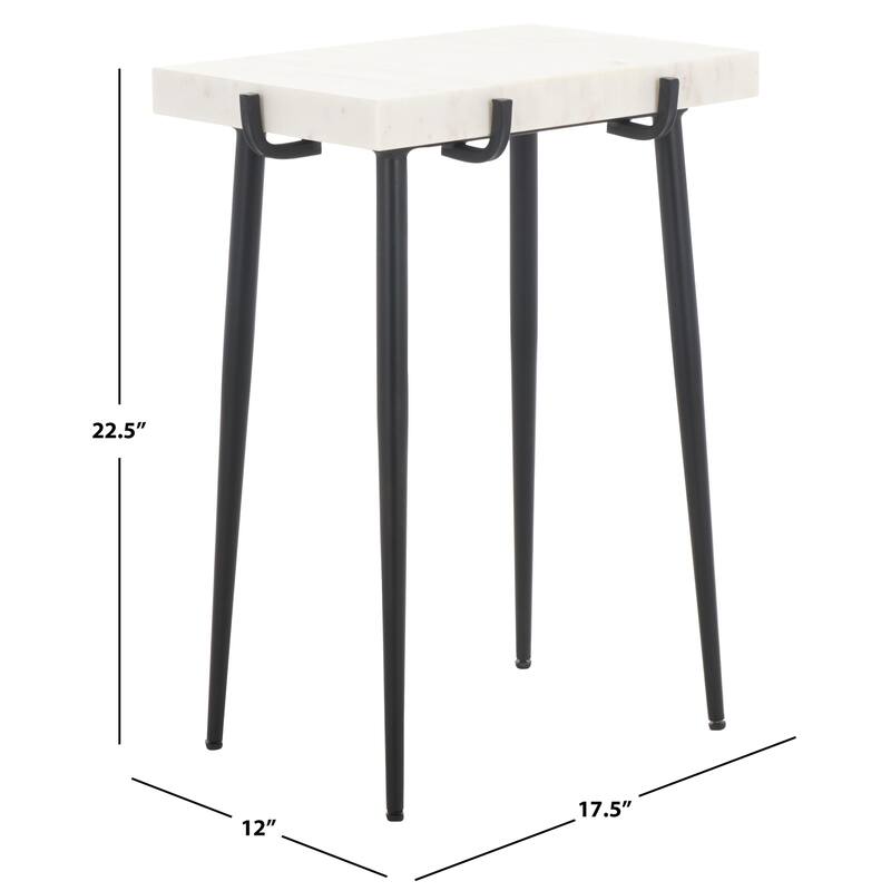 SAFAVIEH Home Bremen Marble Side Table - 18"W x 12"D x 23"H