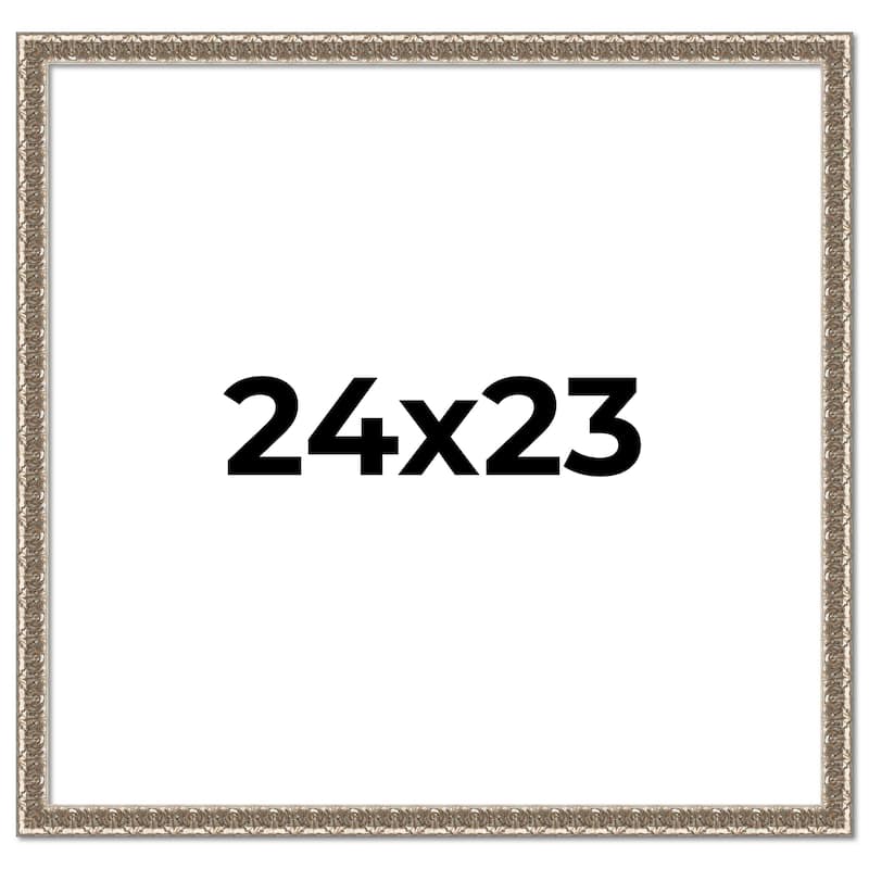 24x23 Frame Silver Versailles Ornate Solid Wood Picture Frame | 1 Inch