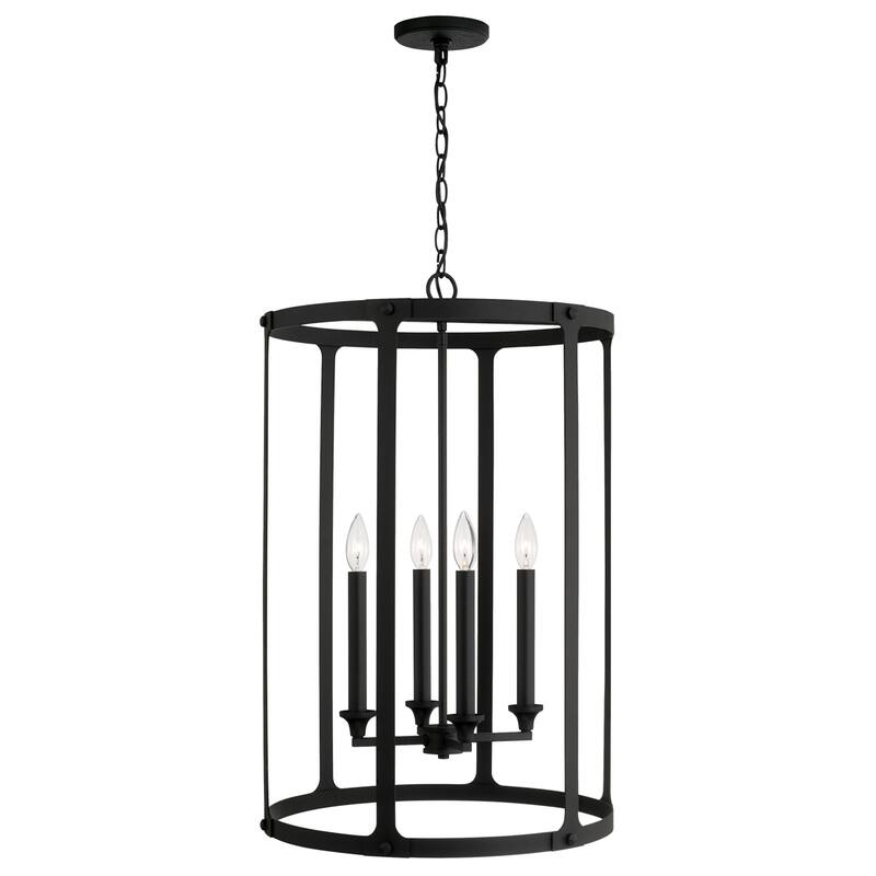 Brennen 4-light Black Iron Foyer Pendant