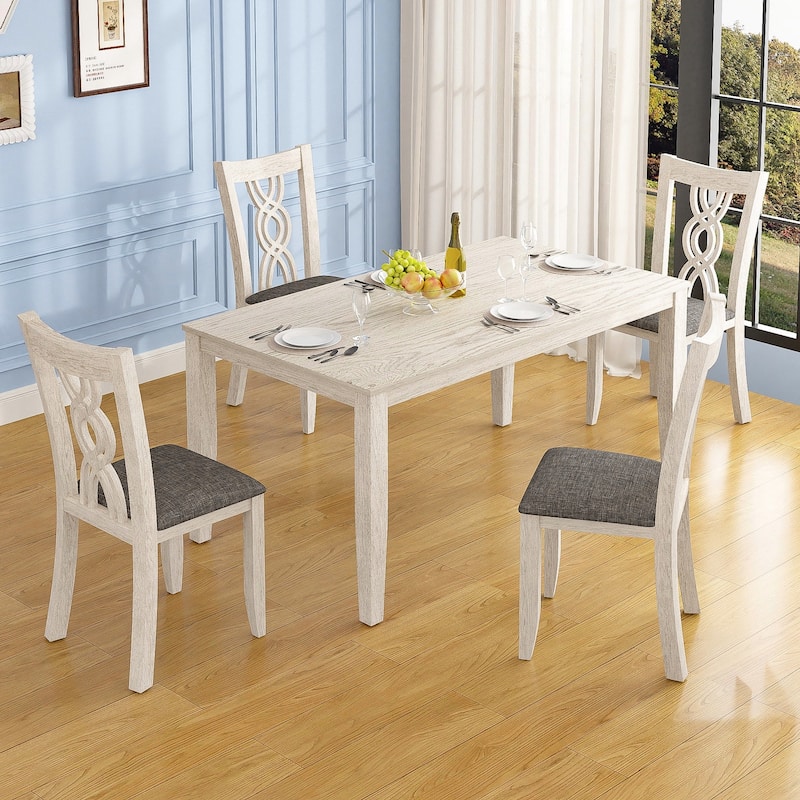 Javlergo 5/7-Piece Solid Wood Dining Set