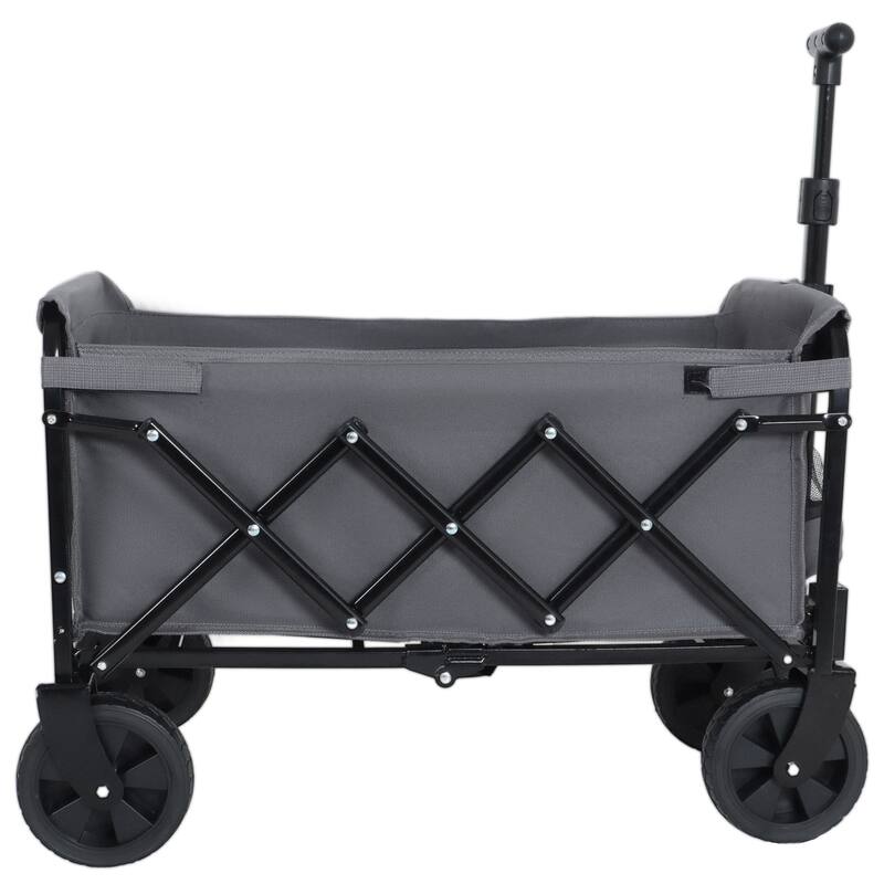 Expandable Dual-Layer Utility Wagon with 100% Extra Space - Grocery Cart for Camping,Shopping,Sports,Gardening,Fishing