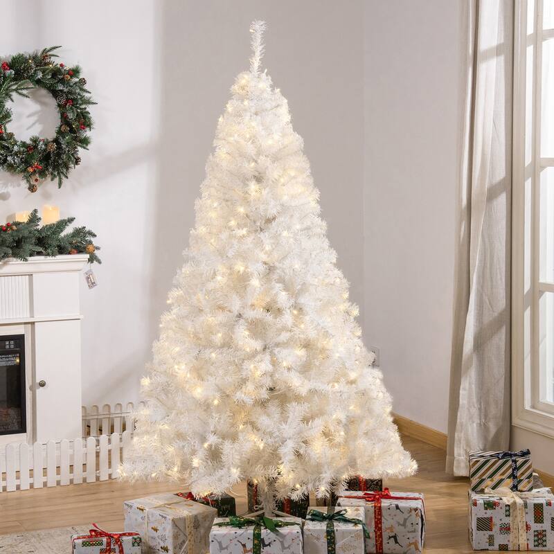 Realistic 6ft Tall Christmas Tree with 250 Warm White LED Lights and 1000 Tips