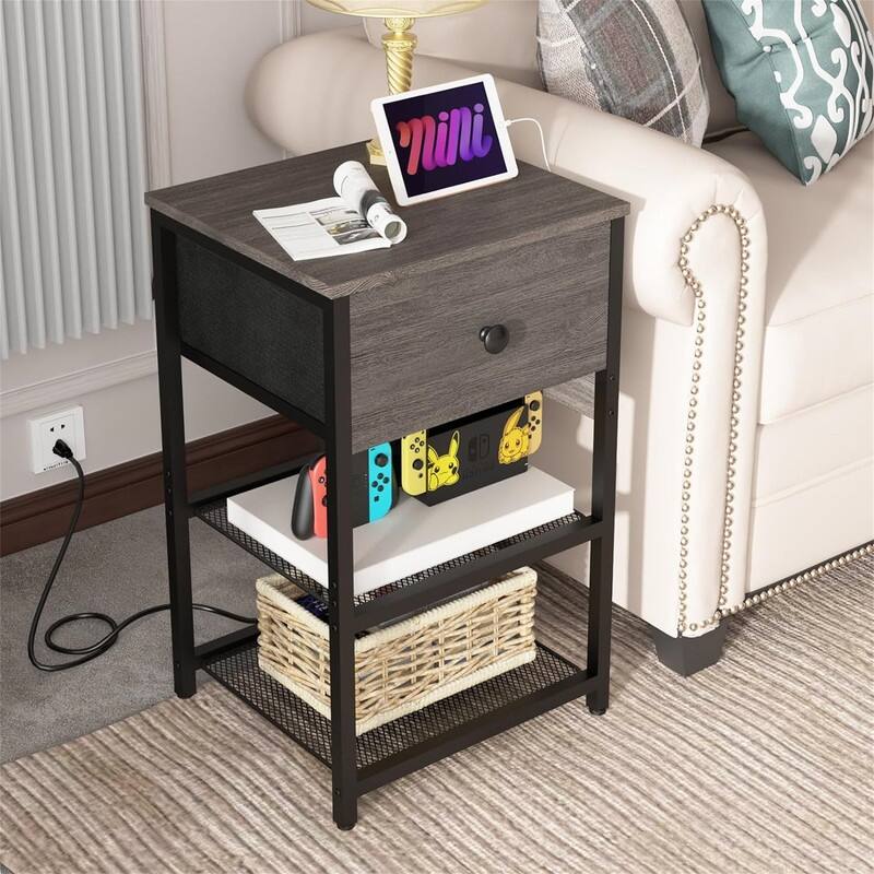 set of 2 with Charging Station - 17.5"D x 7.2"W x 13.5"H