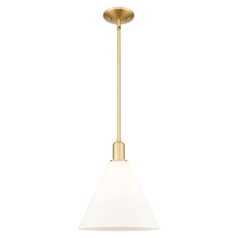 Innovations Lighting Endless Possibilities Arcadia - Berkshire Glass - 1 Light 12" Stem Hung Mini Pendant - Satin Gold/Matte White