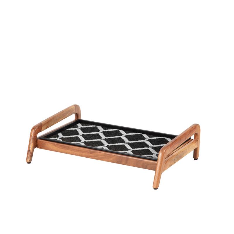 Jani Single-Tier Natural Stand 2-Pair Rubber Boot Tray - San Tropez