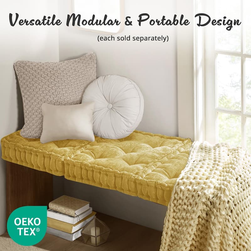 Intelligent Designs Charvi Poly Chenille Square Floor Pillow Cushion