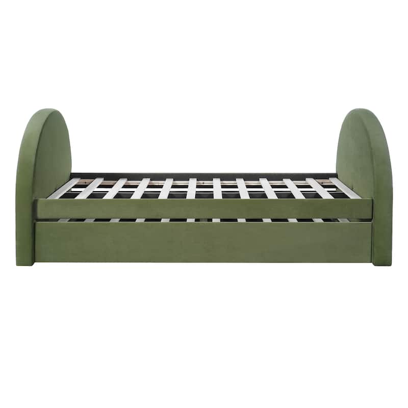 Christopher Knight Home - Modern Upholstered Velvet Daybed with Pull-Out Trundle