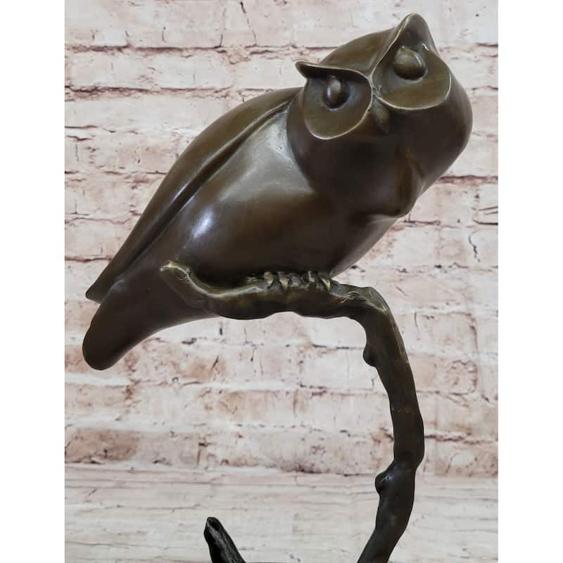 Signed Original Evan Stone Abstract Modern Art Owl Real Bronze Sculpture