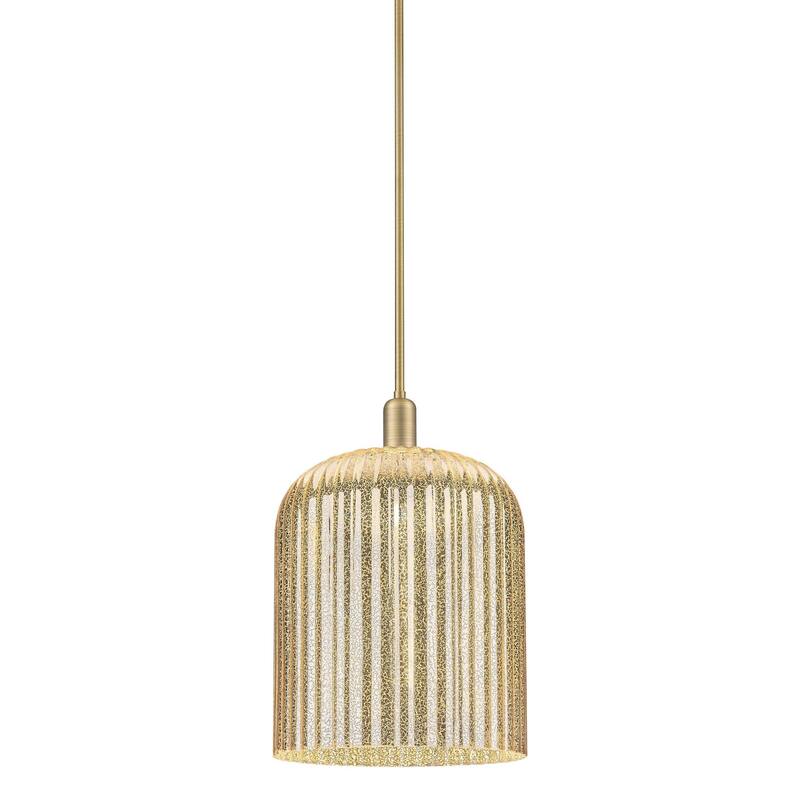 Innovations Lighting 716-1S-18-12 Bridal Veil Pendant Bridal Veil 12" - Brushed Brass / Mercury