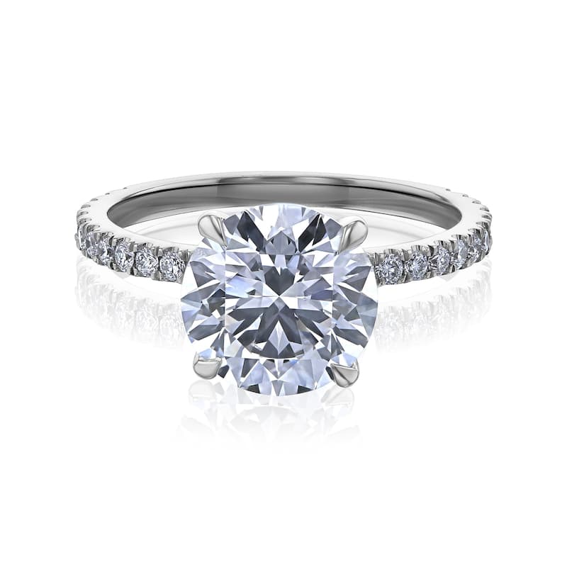 Kobelli 3.45 Carat Lab Grown Diamond Certified 14k Solid Gold Hidden Wrap Halo Ruri Engagement Ring (EF/VS) - White - 5.5