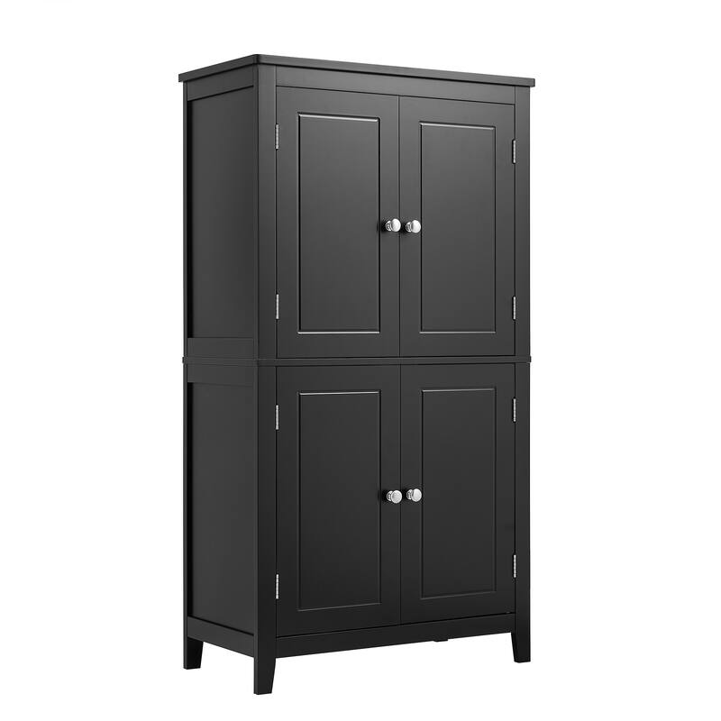 Roomfitters Elegant Bathroom Floor Storage Cabinet with 4 Doors, Adjustable and Adaptable Shelves, Freestanding Unit