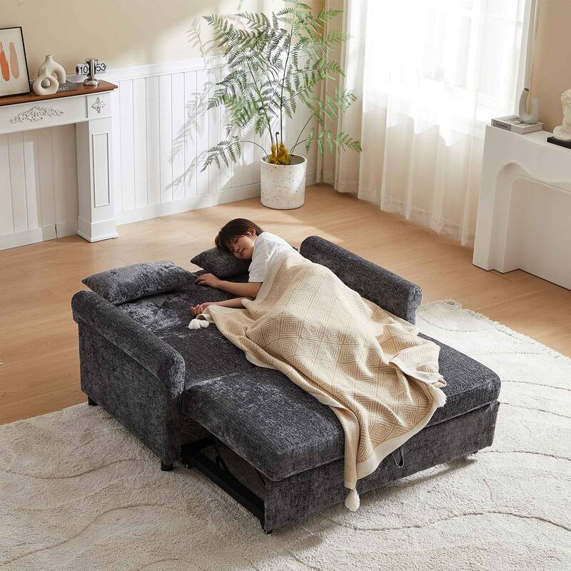 58.27 "cushioned sofa bed with adjustable backrest