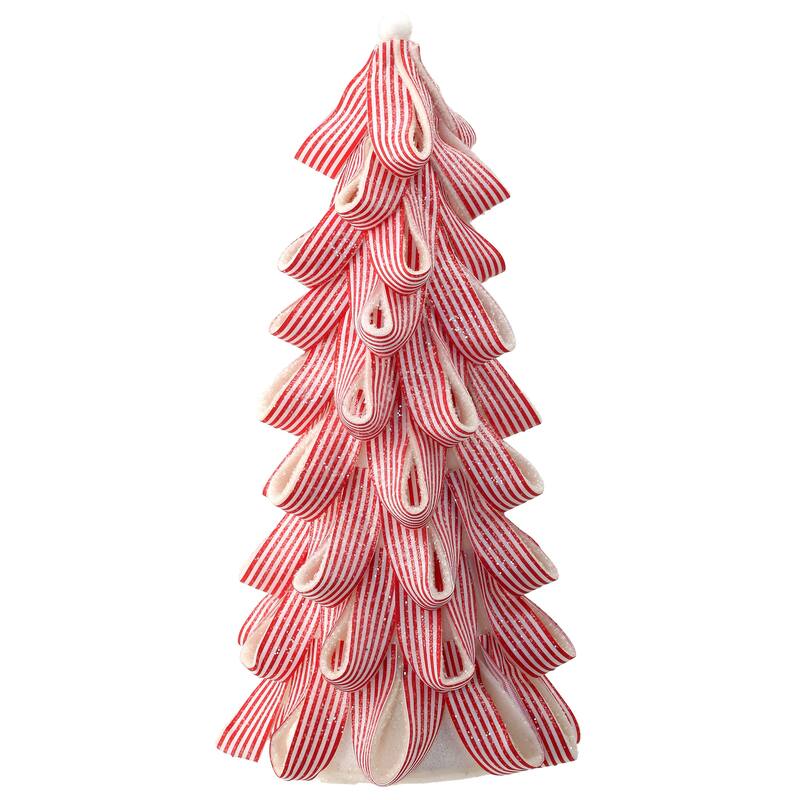 17" Iced Peppermint Candy Ribbon Tree