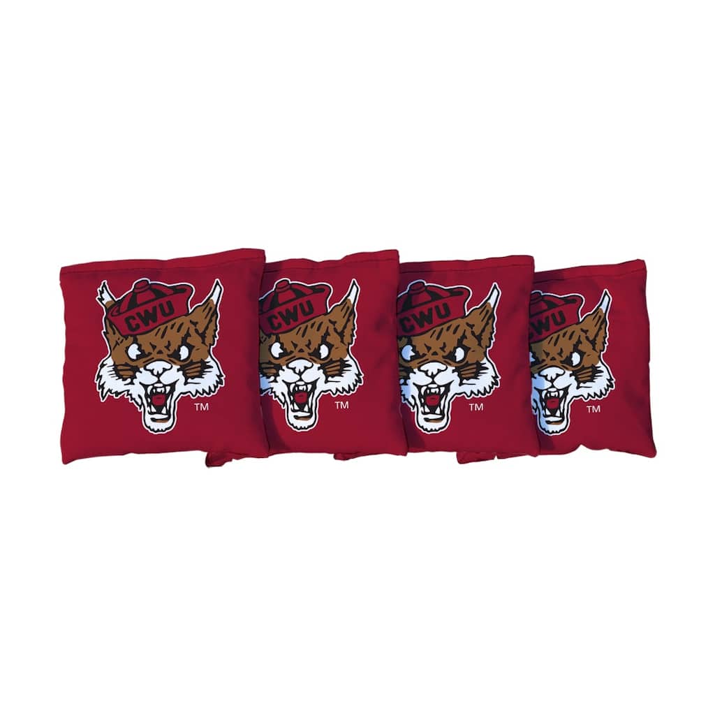 College Vault Central Washinton Wildcats Red Cornhole Bags