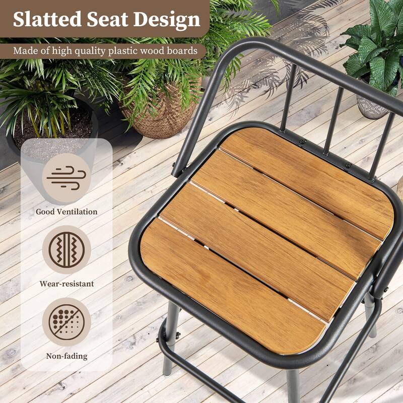 Gymax 27.5'' Heavy-duty Metal Frame Bar Height Chairs w/ Footrest &