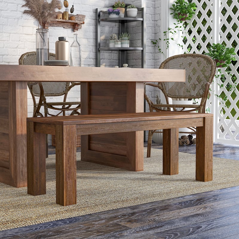 Anaisha Rustic Solid Mango Wood Dining Bench by Furniture of America - 46-inch