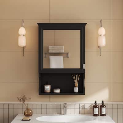 20" Wall Mounted Bathroom Cabinet with Mirror and Door