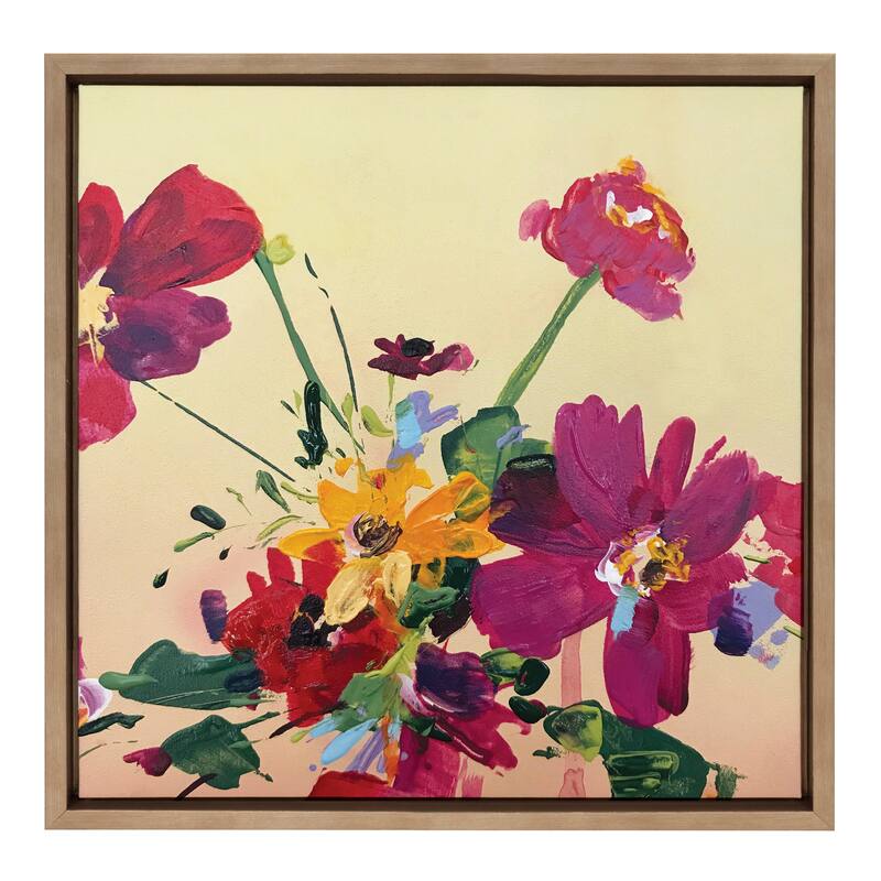 Kate and Laurel Sylvie Stand Out In Yellow Framed Canvas by Emma Daisy