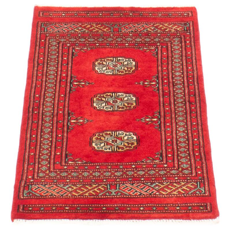 ECARPETGALLERY Hand-knotted Finest Peshawar Bokhara Red Wool Rug - 2'0 x 3'4