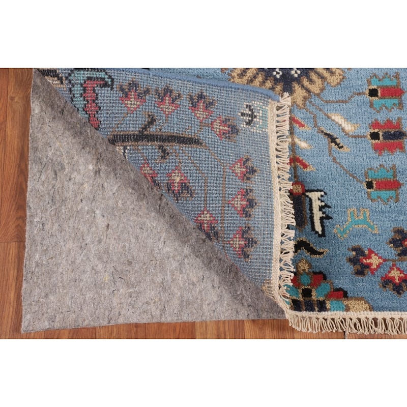 Light Blue Ziegler Foyer Rug Hand-Knotted Wool Carpet - 3'0"x 5'0"