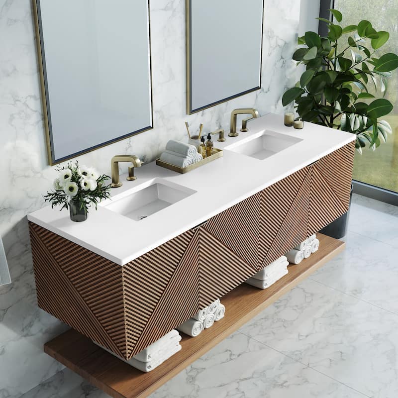 James Martin Vanities D200-V72-3WZ Marcello 72" Wall Mounted Double