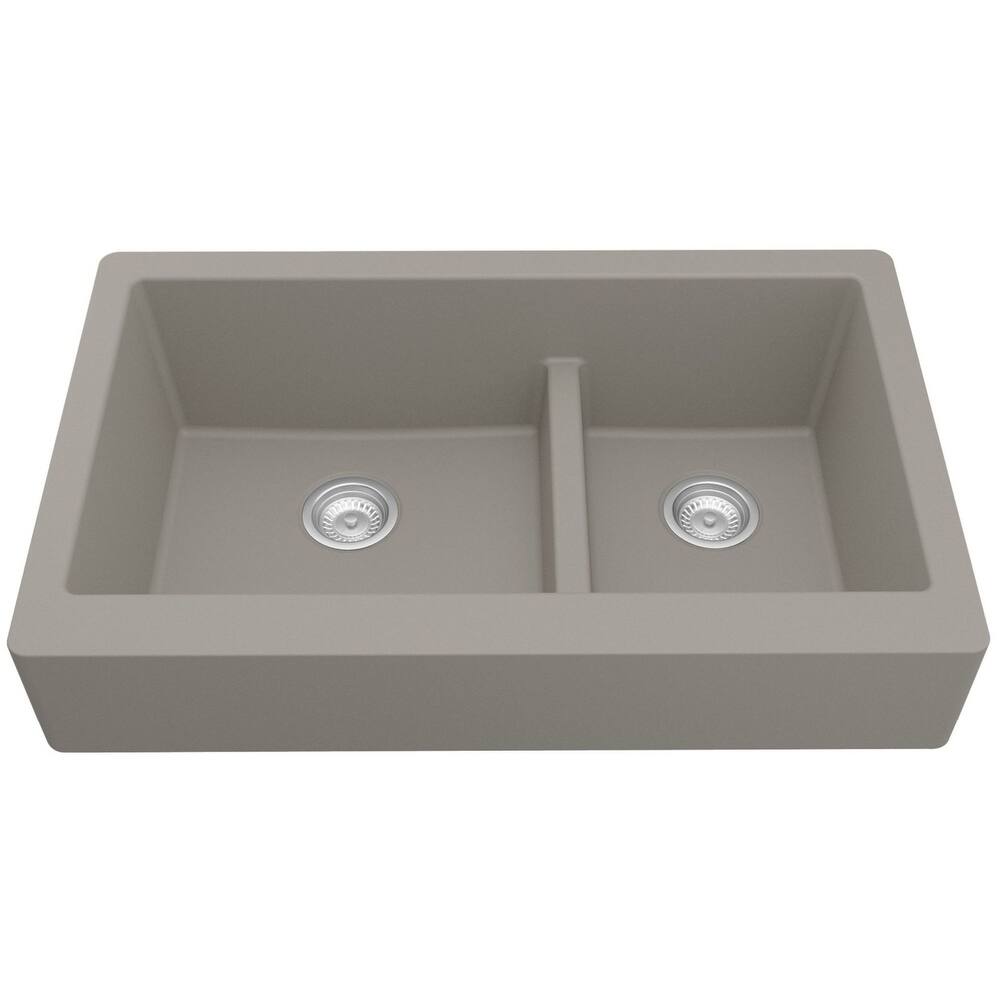 Karran USA QAR-760 Quartz QAR 34" Farmhouse Double Basin Quartz