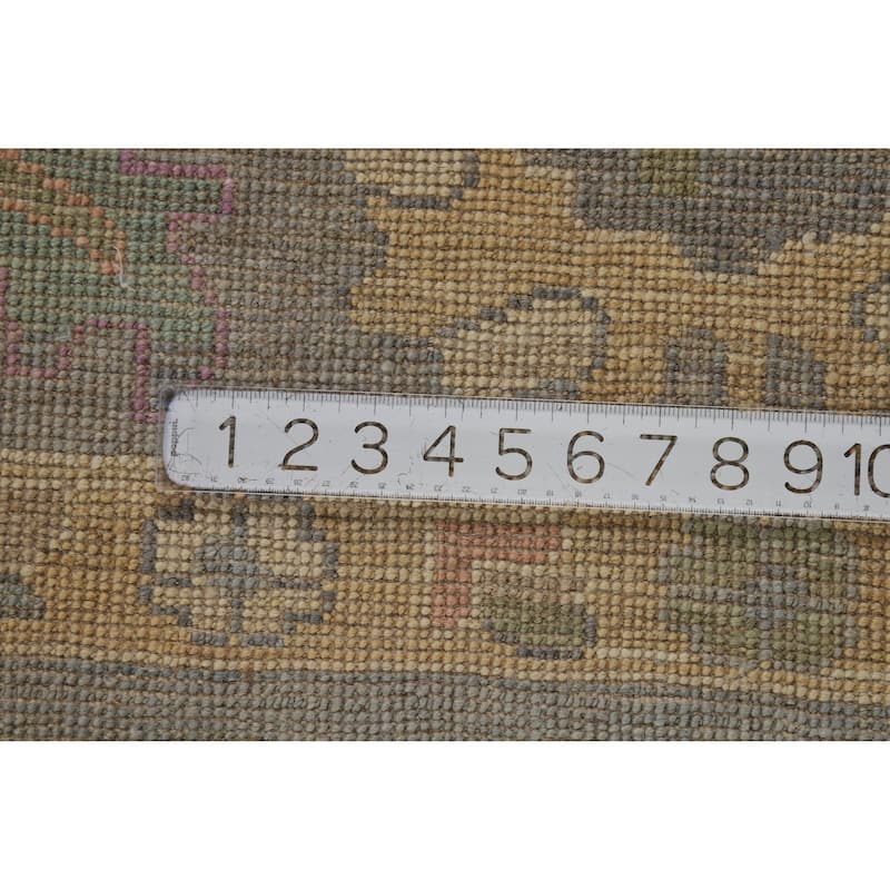 Hand Knotted Oriental 100% Wool Carpet Transitional All-Over Navy Blue & Blues Oushak Area Rug - 9' 11'' X 8' 4''