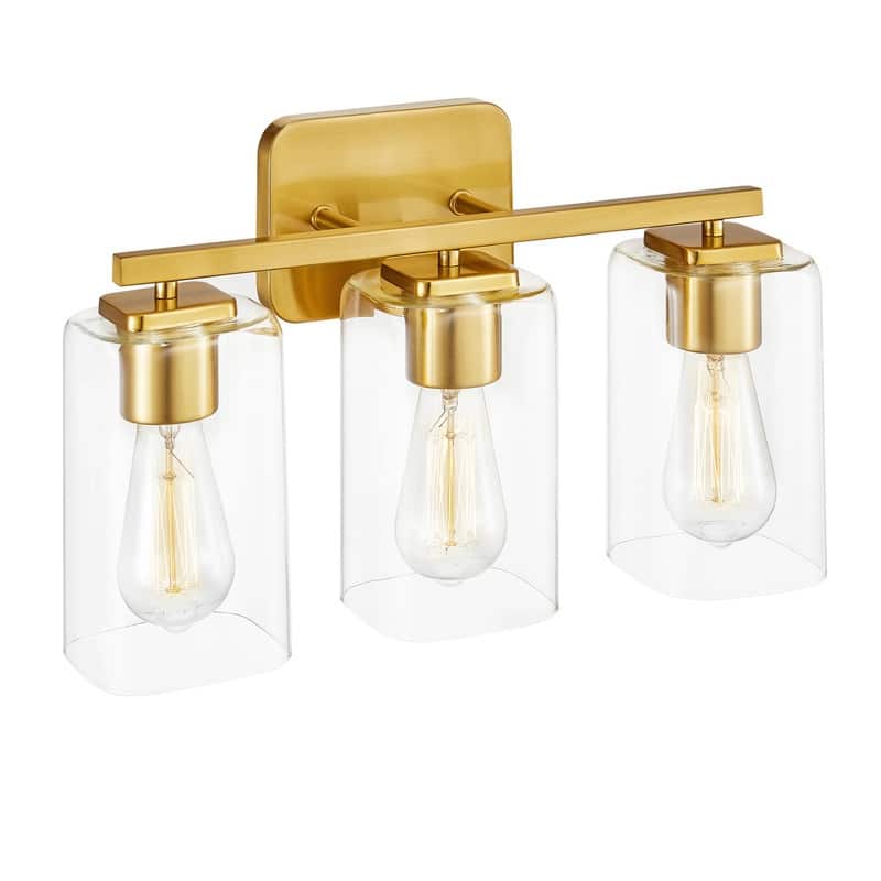 KAWOTI 3-light Modern Bathroom Vanity Lights with Glass Shades