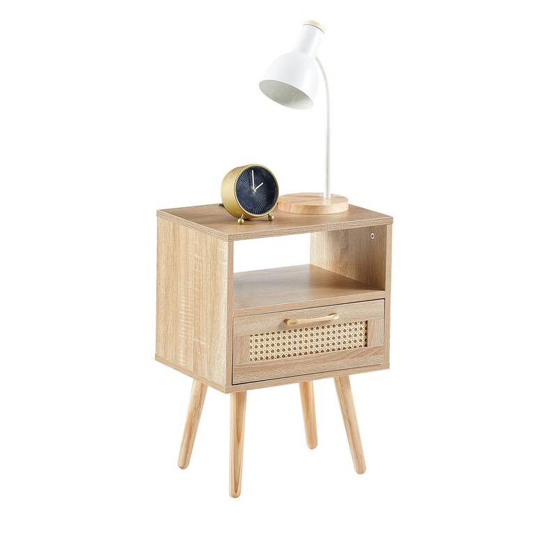 File Cabinet Corner Table, Snack Cabinet Side Table End Table - Natural