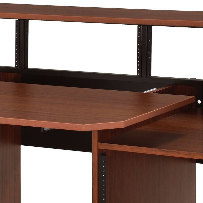 71-Inch Music Desk with Earphone Rack, 6 Adjustable Shelves, MDF & Metal Construction