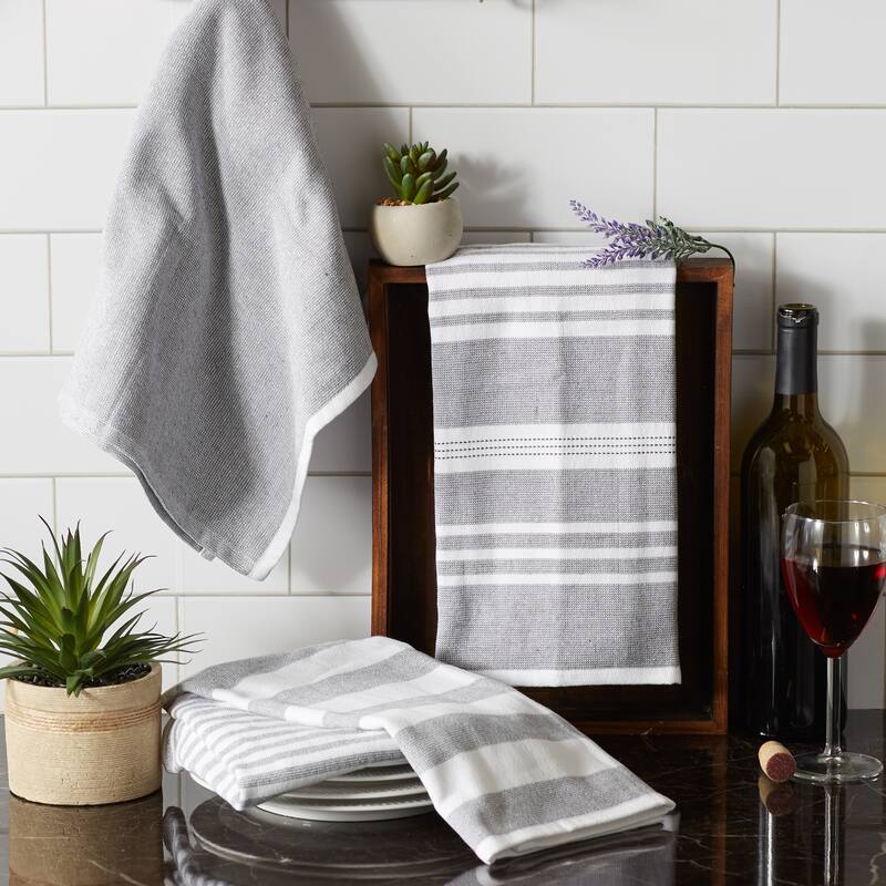Asst Barn Red French Terry Dishtowel Set/3