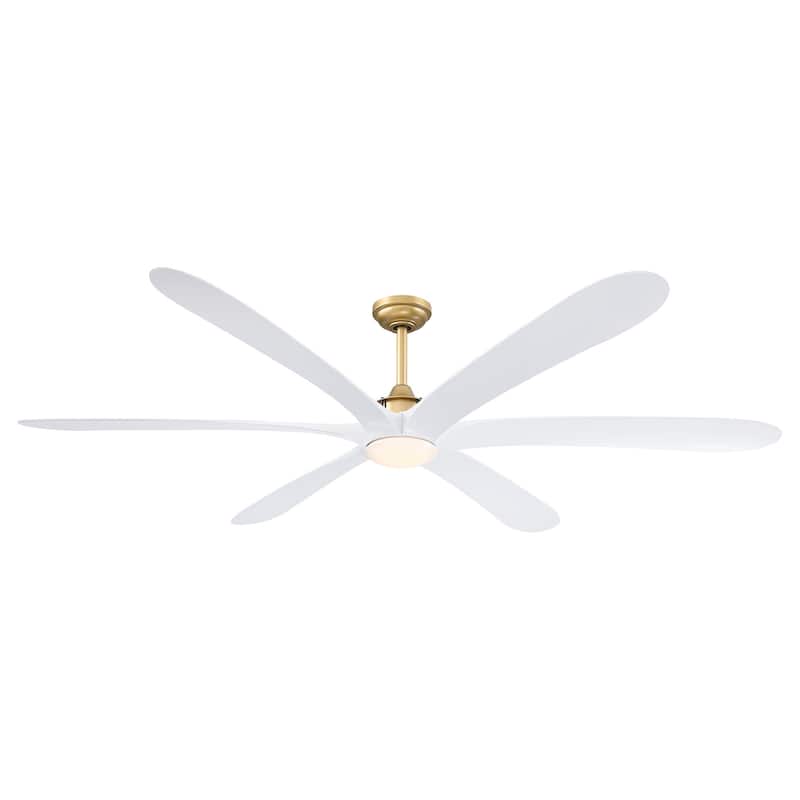 72-inch White 6-Blade DC Motor Gold Ceiling Fan with Light and Remote