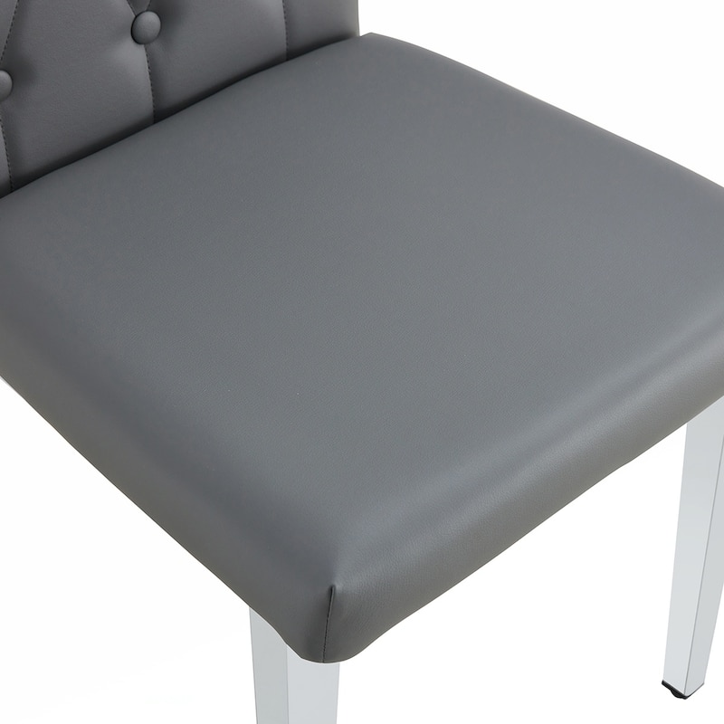 4PCS Silver Metal Dining Chairs