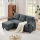 preview thumbnail 41 of 49, 77.36" L Shaped Sectional Sofa with Side Storage Pocket and Reversible Ottoman