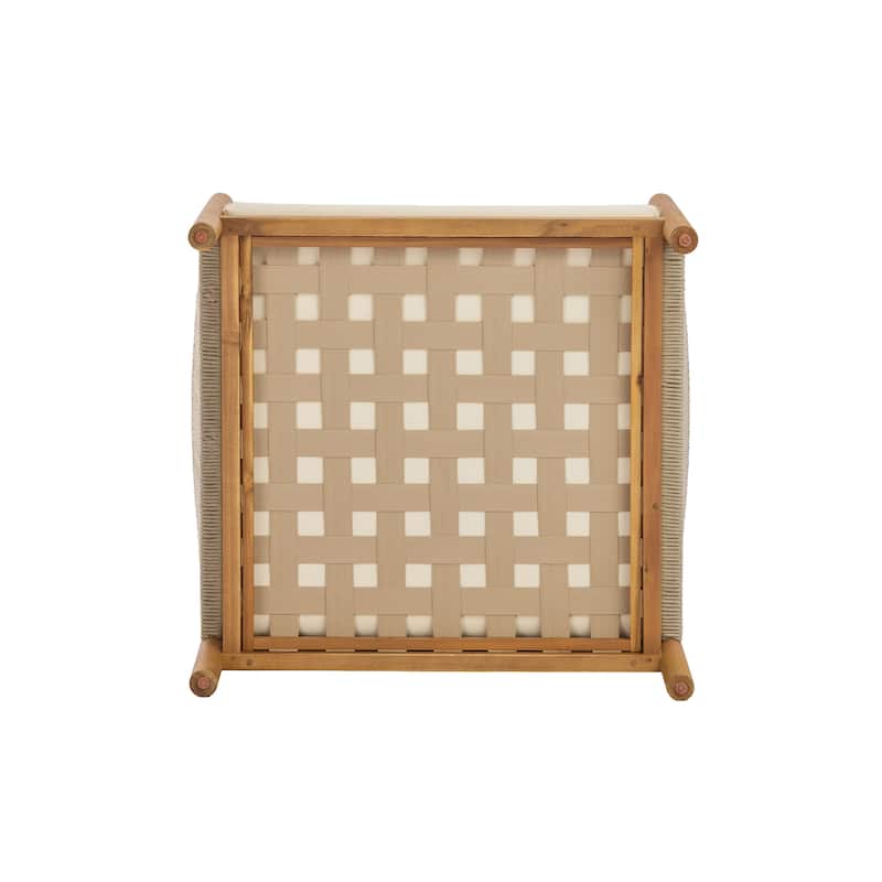 Christopher Knight Home - Outdoor Acacia Wood Club Chair with Rope Panels and Cushions