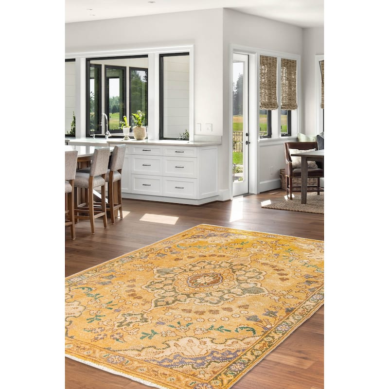 ECARPETGALLERY Hand-knotted Antalya Vintage Beige Wool Rug - 3'1 x 4'9