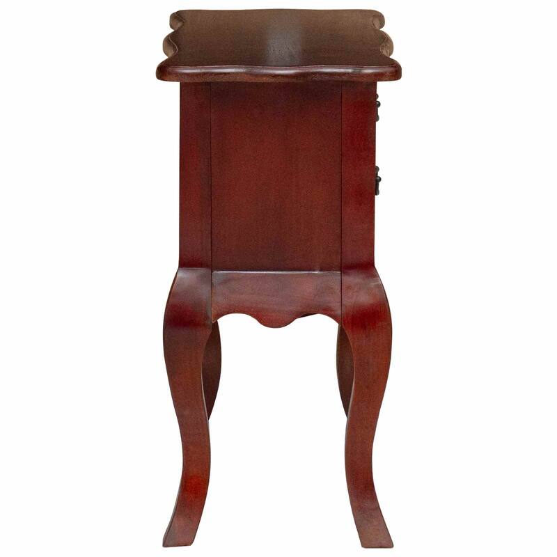 vidaXL Side Table Brown 23.82 x 11.81 x 24.02 in Solid Mahogany Wood - 23.82 x 11.81 x 24.02 in