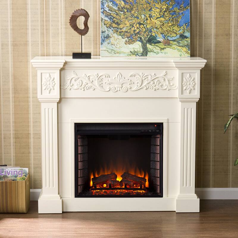 SEI Furniture Zitkala Ivory Electric Fireplace
