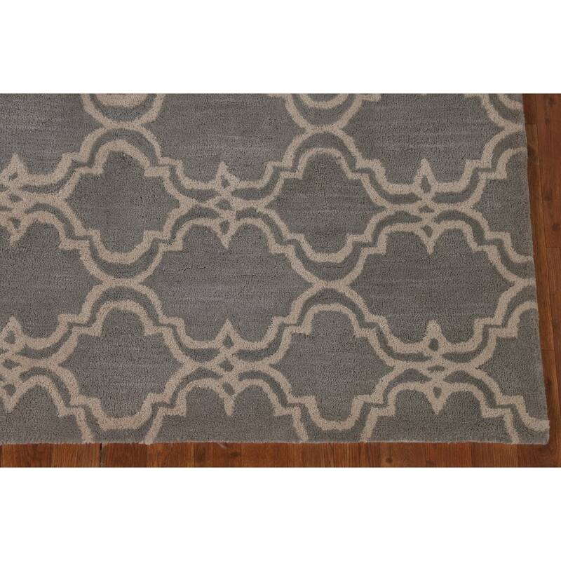 Trellis Indian Area Rug Hand-Tufted Wool Carpet - 5'0" x 8'0"