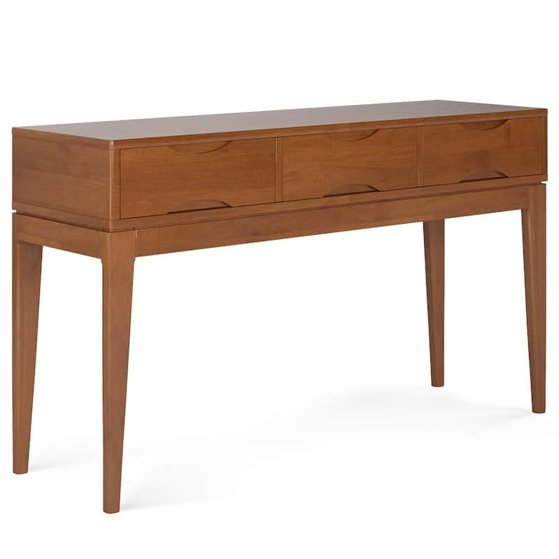 WYNDENHALL Pearson SOLID HARDWOOD 54 inch Wide Mid Century Modern Console Sofa Table - 54 W x 16 D x 31 H