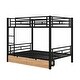 preview thumbnail 8 of 9, Metal Full Size Convertible Bunk Bed with 2 Drawers