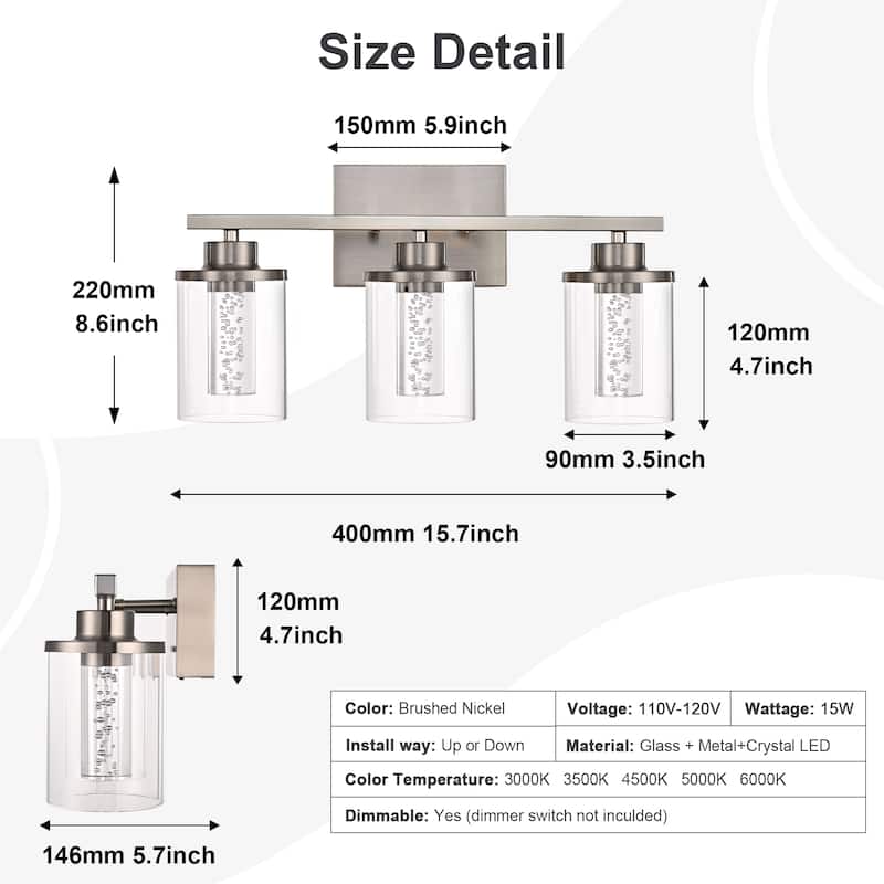 Modern LED Wall Sconces for Bathroom