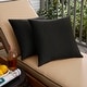 preview thumbnail 1 of 2, Sorra Home Outdoor Knife Edge Pillow Set of 2 16 in H x 16 in W x 6 in D - Poly Solid - Black
