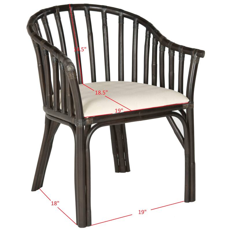 SAFAVIEH Besmira Black/ White Cushion Arm Chair - 24" x 23" x 31.5" - 24"Wx23"Dx32"H