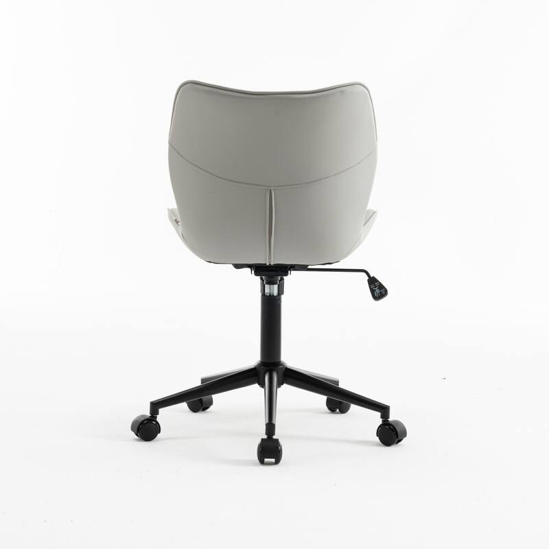 Faux Leather Office Chair with Wheels, Upholstered Task Chair