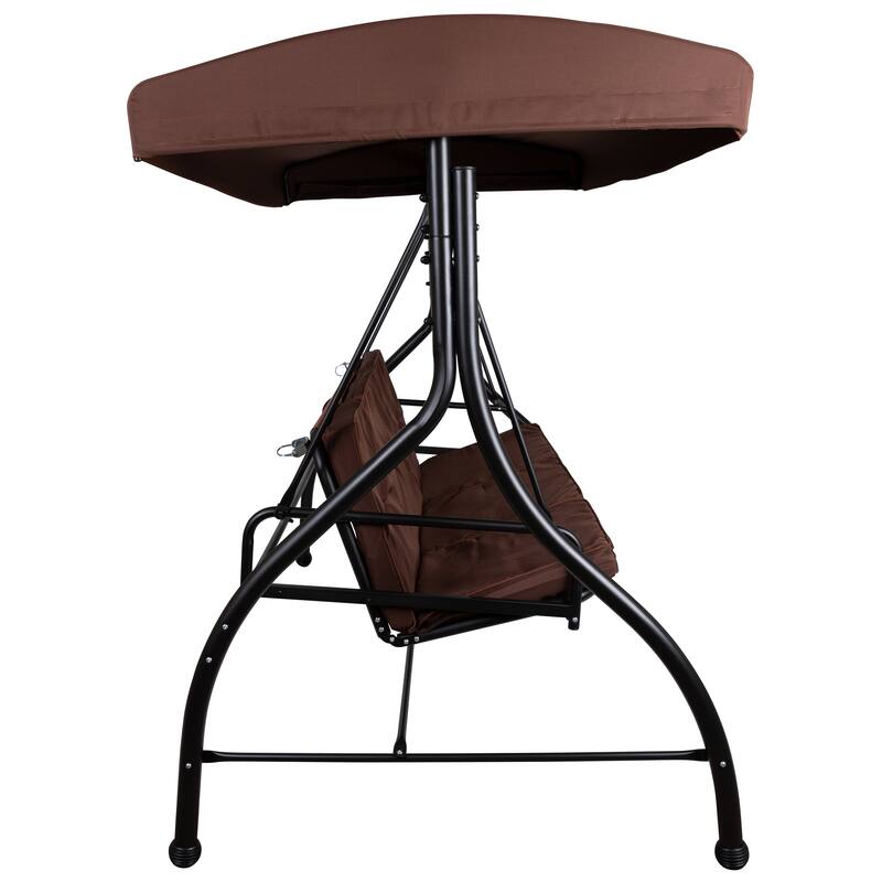 3-Seat Outdoor Steel Converting Patio Swing and Bed Canopy Hammock