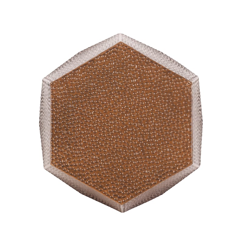 Roomfitters Modern Hammered Iron Side Table, Metal End Table for Living Room, Decorative Accent Pedestal